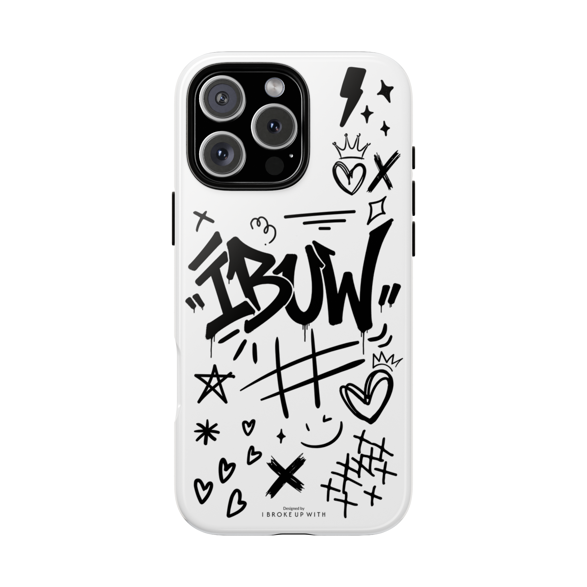 IBUW Grafitti Phone Case - Black and White for Urban Style Lovers