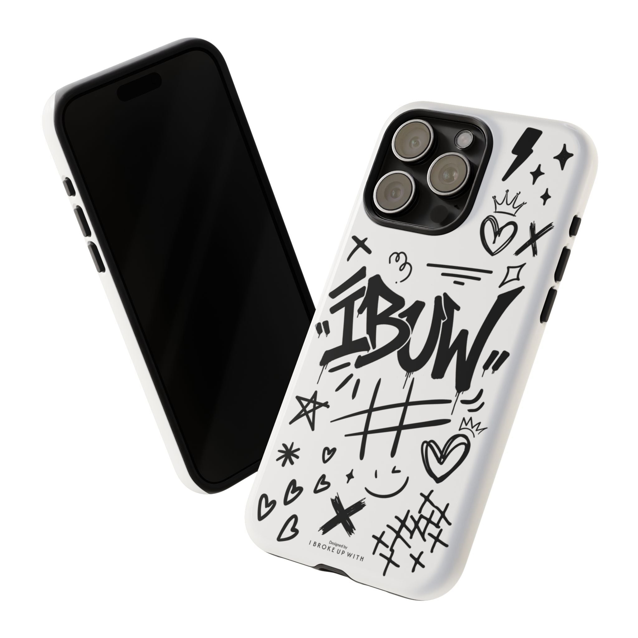 IBUW Grafitti Phone Case - Black and White for Urban Style Lovers
