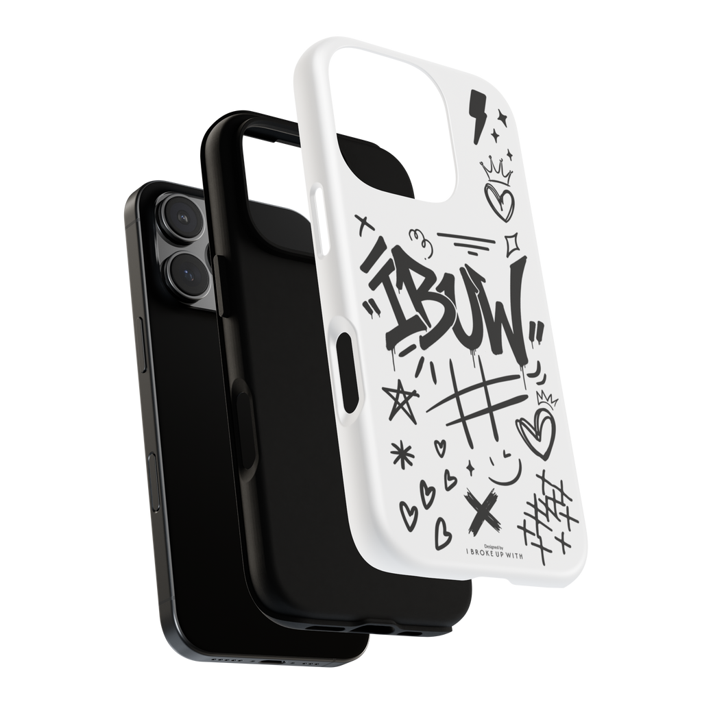 IBUW Grafitti Phone Case - Black and White for Urban Style Lovers