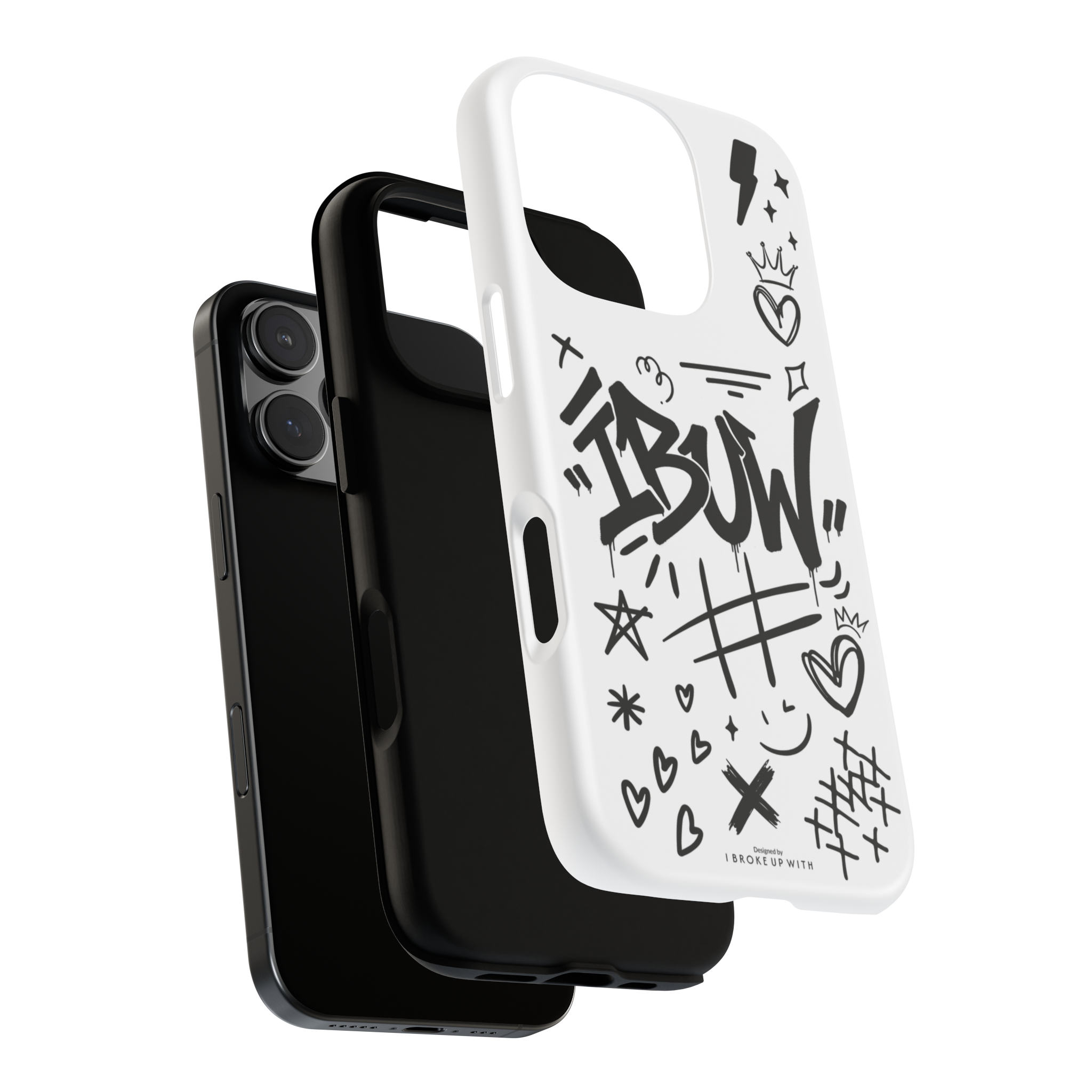 IBUW Grafitti Phone Case - Black and White for Urban Style Lovers