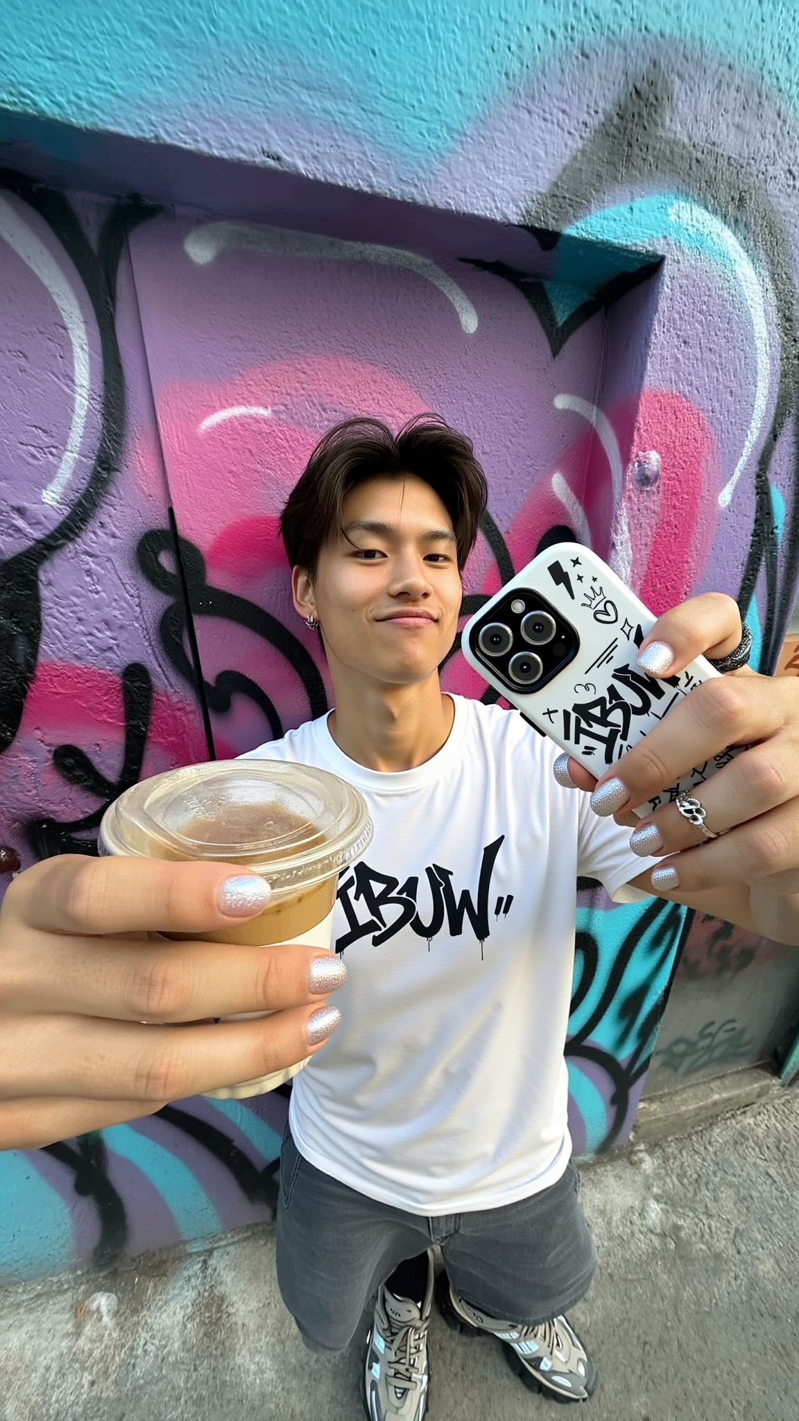 IBUW Grafitti Phone Case - Black and White for Urban Style Lovers